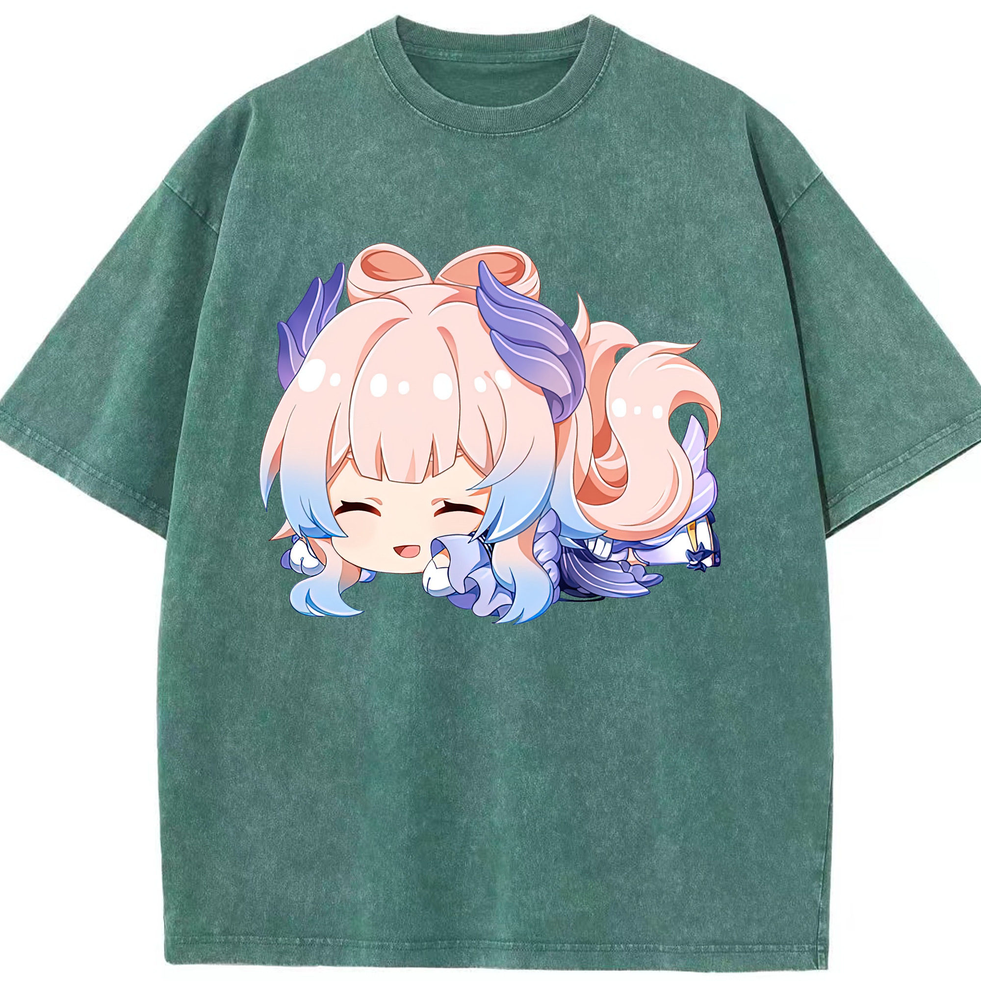 げんし神 珊瑚宮心海 サンゴノミヤ・ココミ genshin Sangonomiya Kokomi 綿100% ヴィンテージ風 半袖Tシャツ（フロントプリント）
